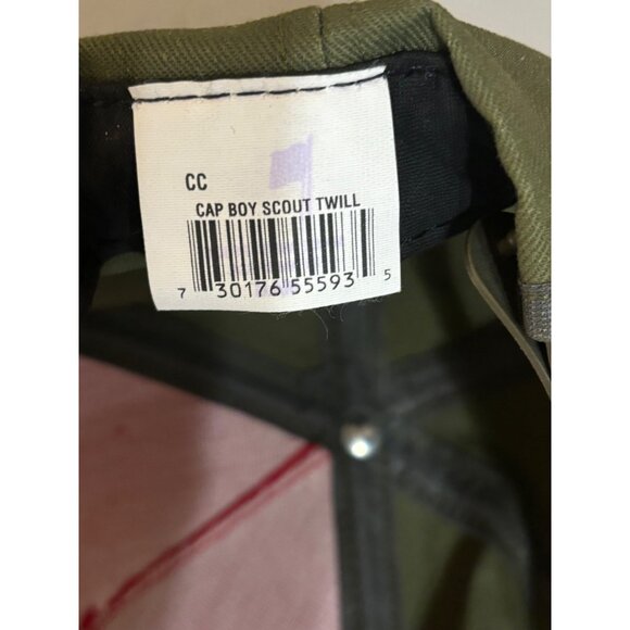 Vintage Boy Scout Twill Fabiric Cap M/L Adjustable Fit‎ Snapback Red Olive - Picture 4 of 5